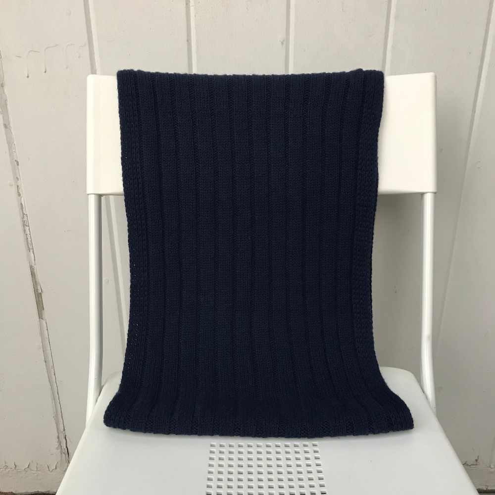 Muji Infinity Scarf Navy Dark Blue 100% wool